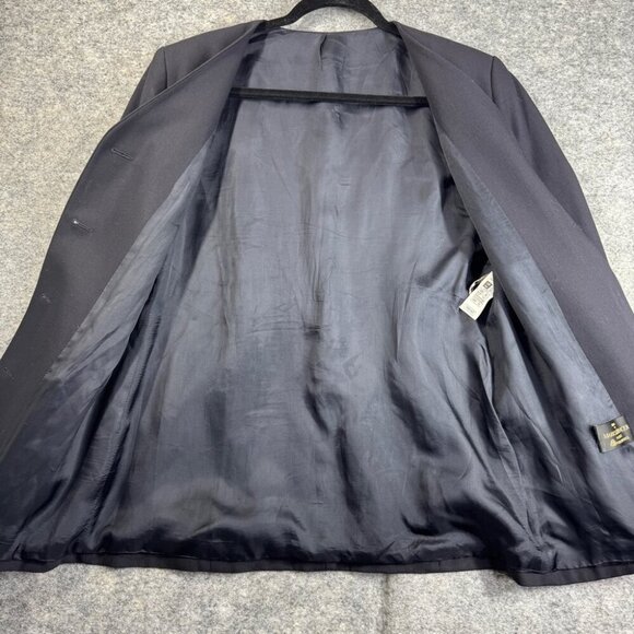 Vintage Marks & Spencer St. Michael 100% Wool Blazer Jacket Dark Navy US 12 - Picture 7 of 14
